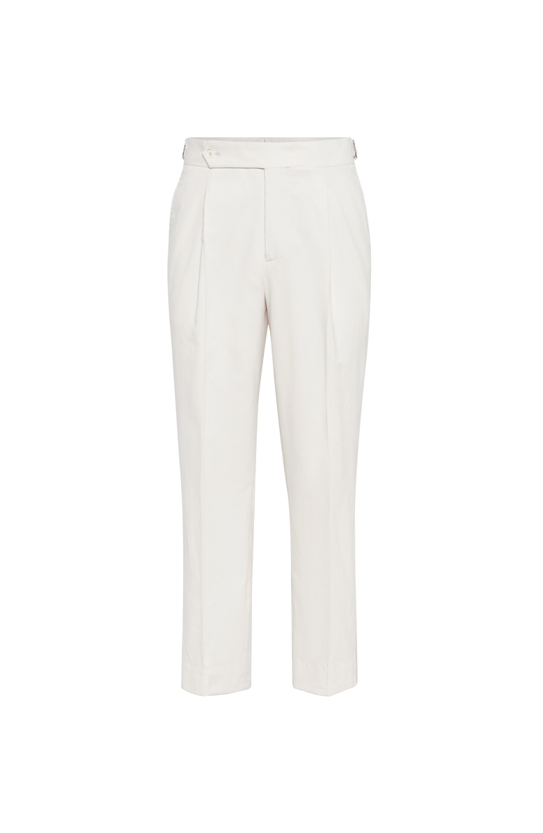 Brunello Cucinelli Tuxedo trousers with pleats, Main, color, Milk