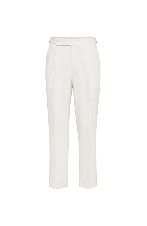 Brunello Cucinelli Tuxedo Trousers With Pleats In White