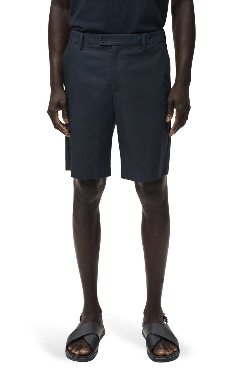 MANGO Cotton Bermuda Shorts, Main, color, Navy