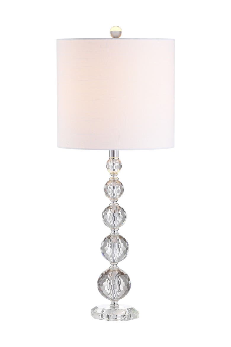 Nala 28.5" Crystal LED Table Lamp, Clear/Chrome, Main, color, Clear