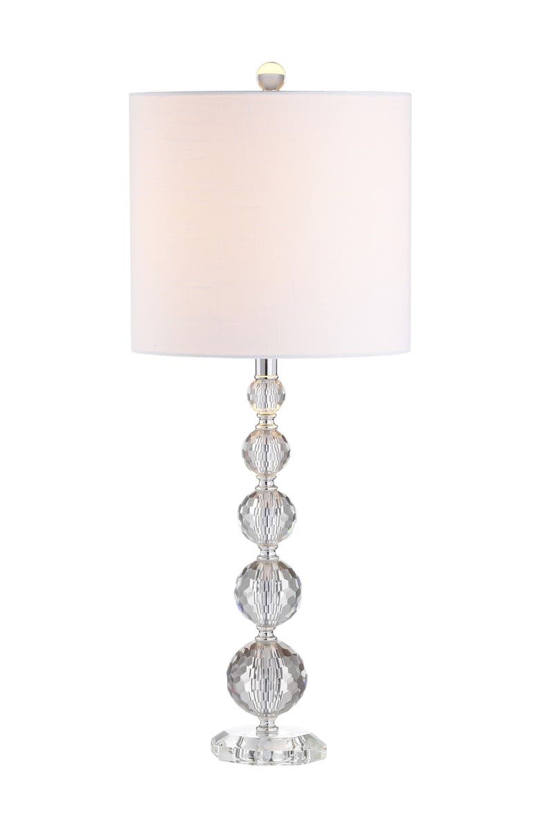JONATHAN Y Nala 28.5" Crystal LED Table Lamp, Clear/Chrome, Main, color, Clear