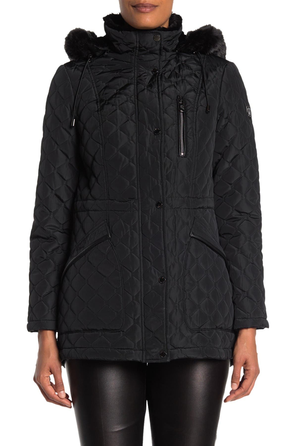Vince Camuto Quilted Faux Fur Hood Parka Jacket (Women) | Nordstromrack