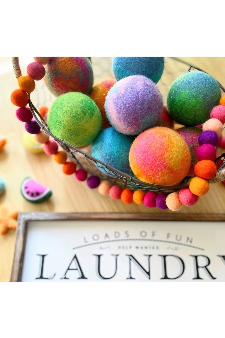 Wool Dryer Balls XL Set of 6, Alternate, color, Galaxy Tie Dye
