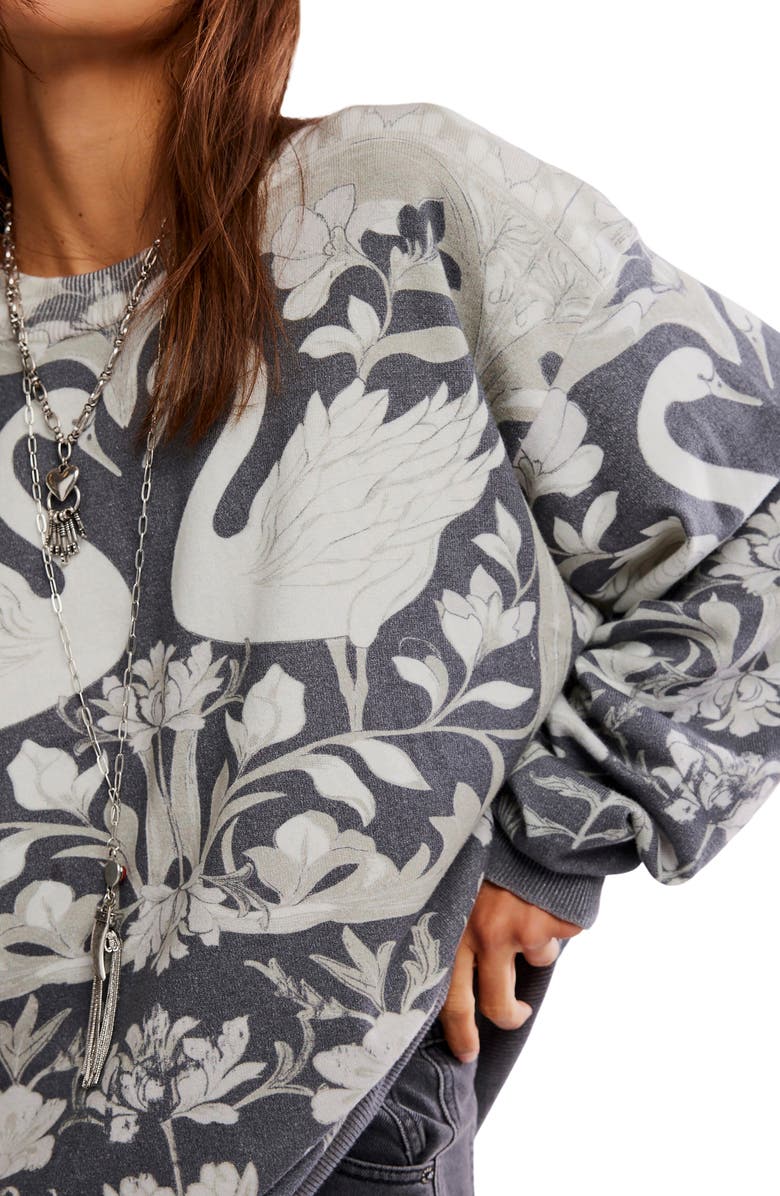 Free People Nouvelle Oversize Sweater, Alternate, color, Washed Black Combo