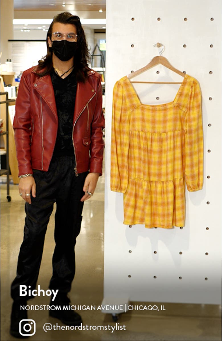 Plaid Long Sleeve Minidress, sales video thumbnail