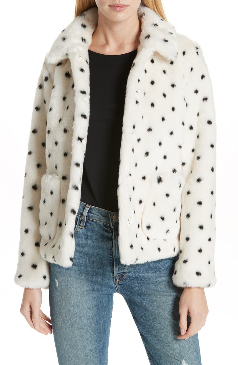 La Vie Rebecca Taylor Faux Fur Coat, Main, color, 