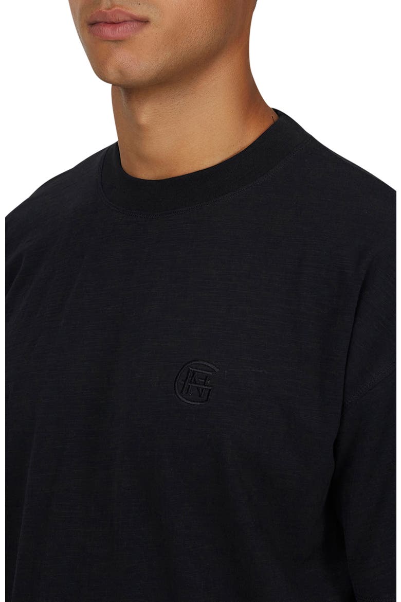 Emblem Tonal Relaxed Slub  T-shirt, Alternate, color, Black