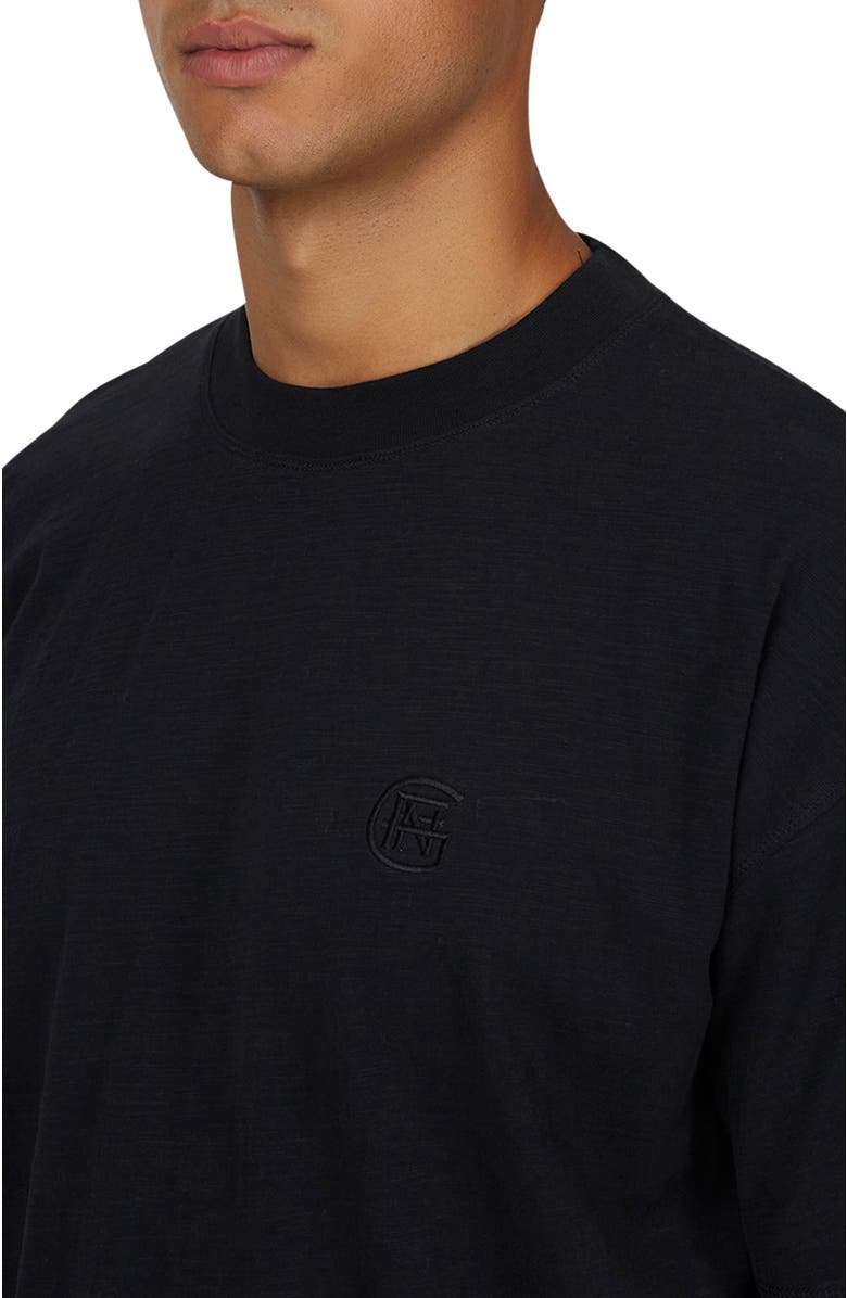 Good For Nothing Emblem Tonal Relaxed Slub  T-shirt, Alternate, color, Black