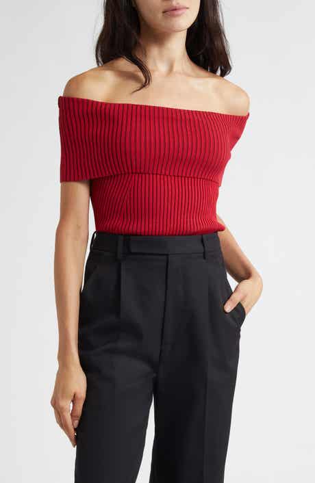 Luke Foldover Off the Shoulder Rib Top