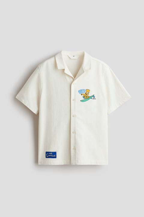 Embroidered-motif Resort Shirt