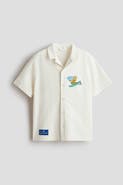 H&M Embroidered-motif Resort Shirt