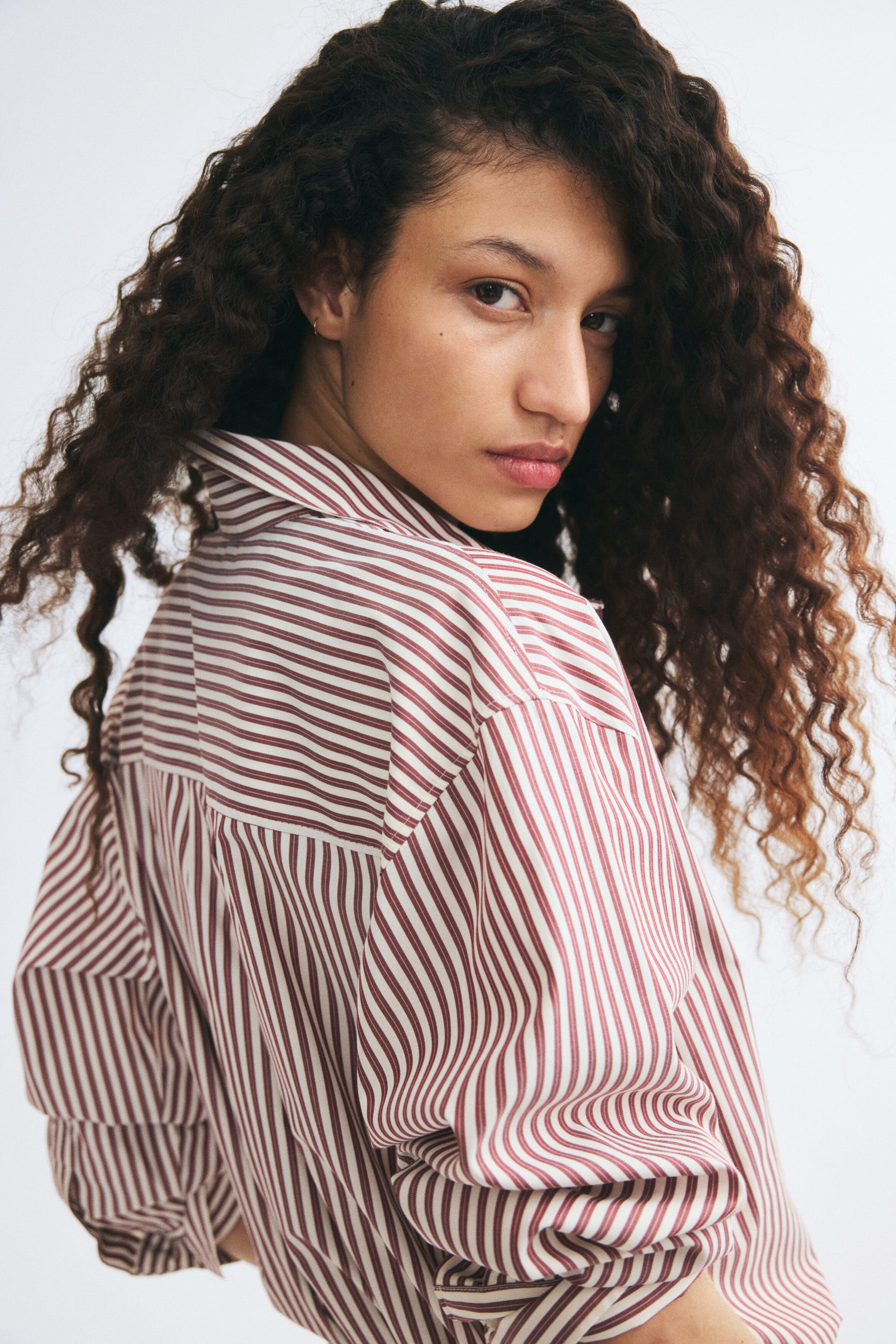 H&M Oversized Dobby-weave Shirt (Women) | Nordstrom
