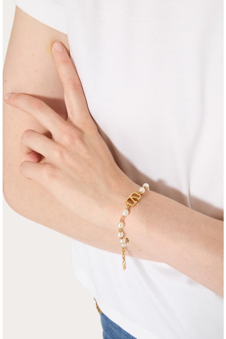 VLOGO Faux Pearl Bracelet, Alternate, color, CREAM/ GOLD SHADOW