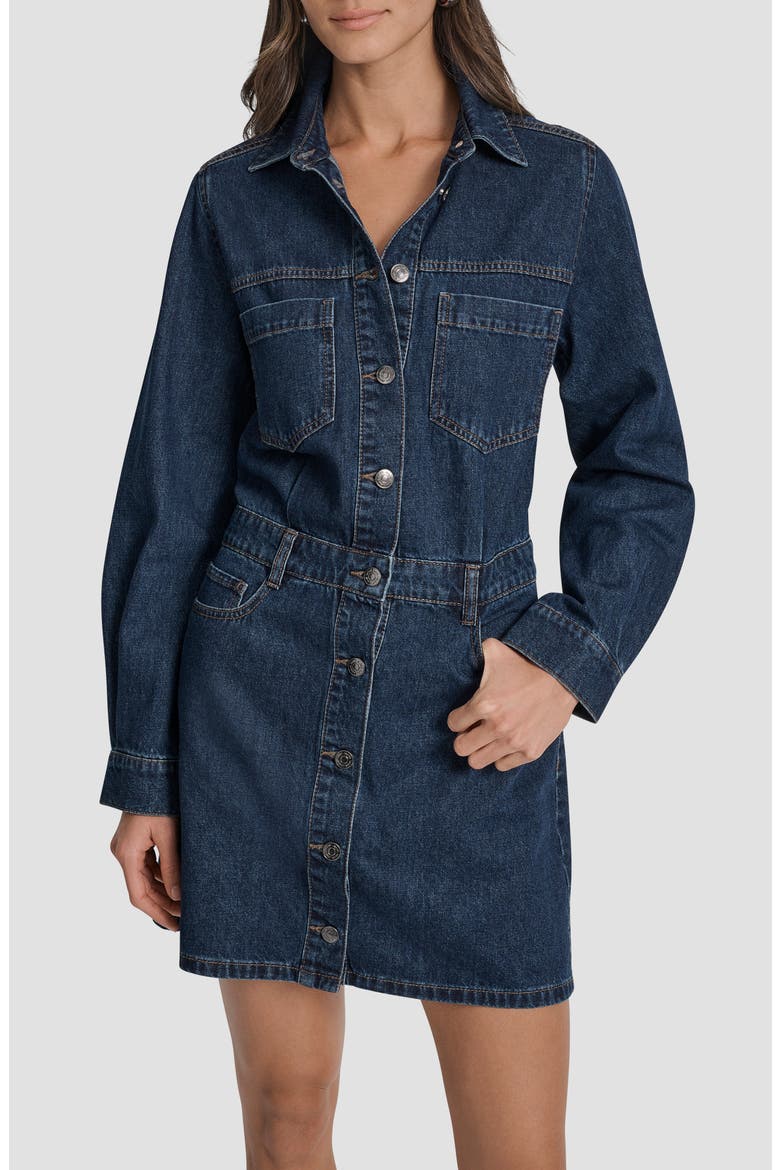 Long Sleeve Denim Shirtdress, Alternate, color, ELERY