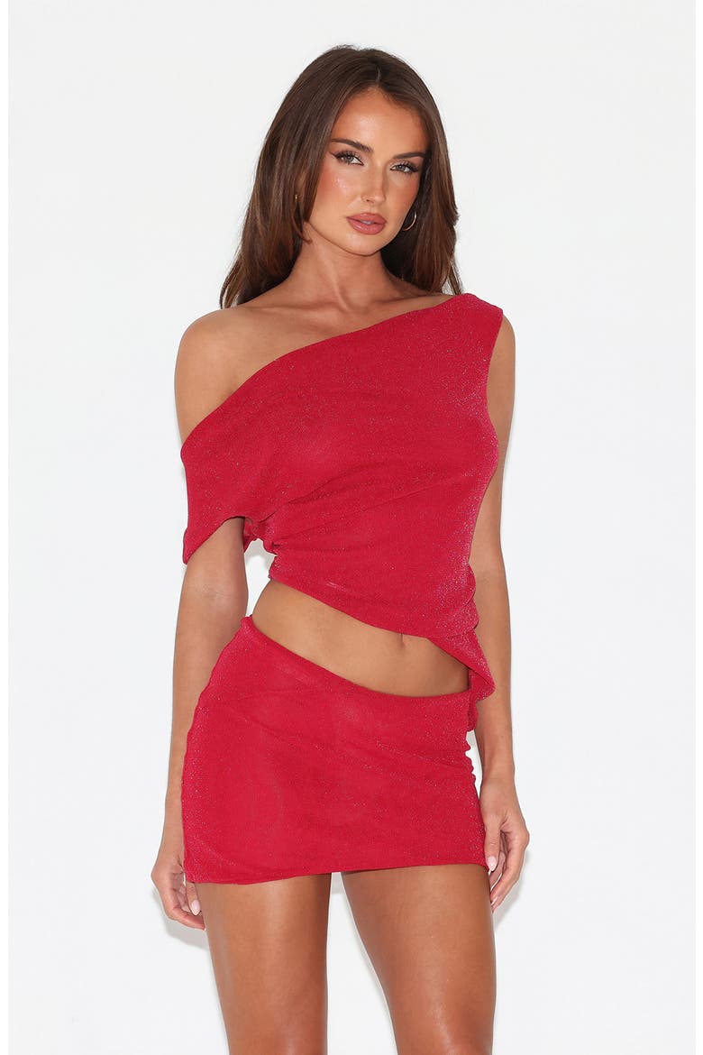 Cobi Sparkle Low Rise Miniskirt, Alternate, color, RED SPARKLE