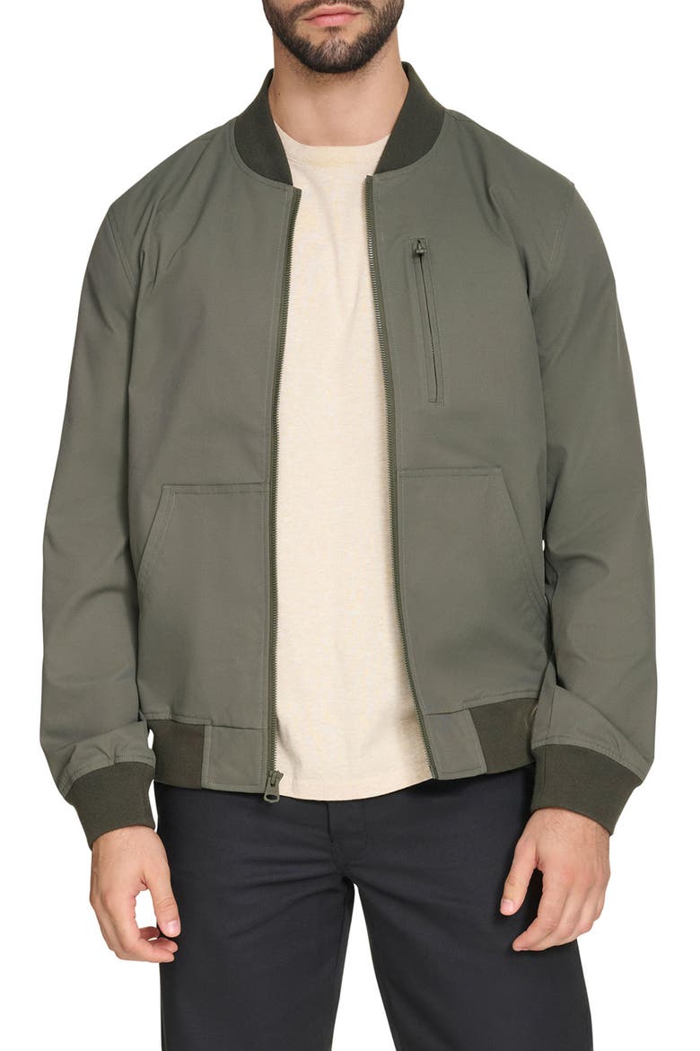 Oxford Water Resistant Bomber Jacket, Main, color, SAGE GREEN
