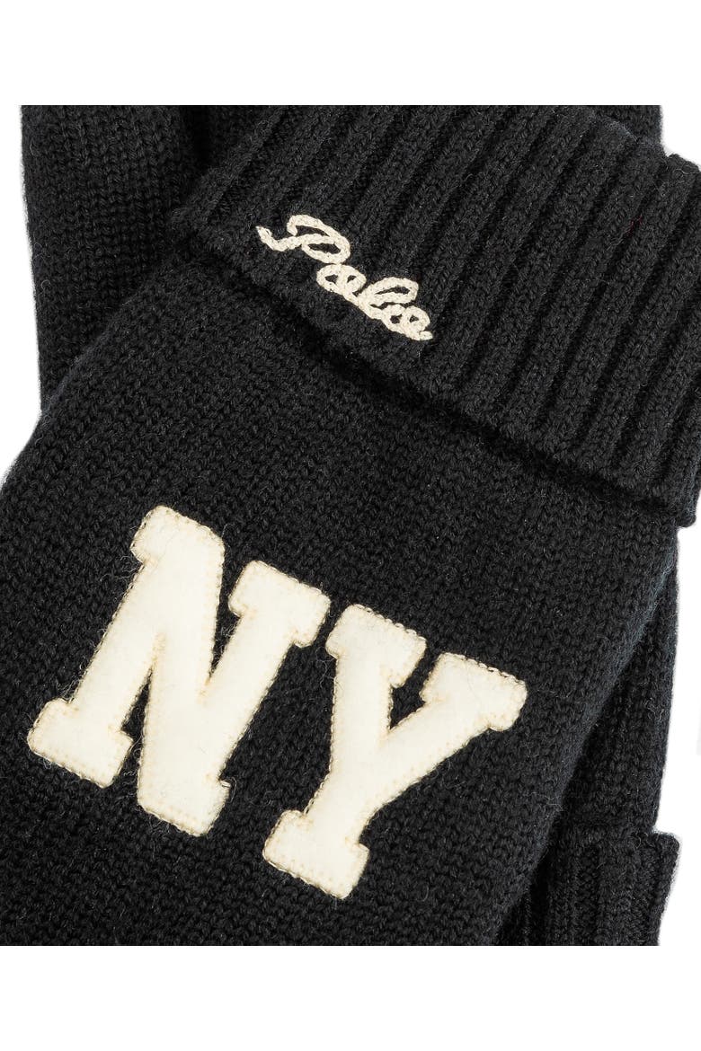 Fleece Lined Polo Ny Glove, Alternate, color, Polo Black