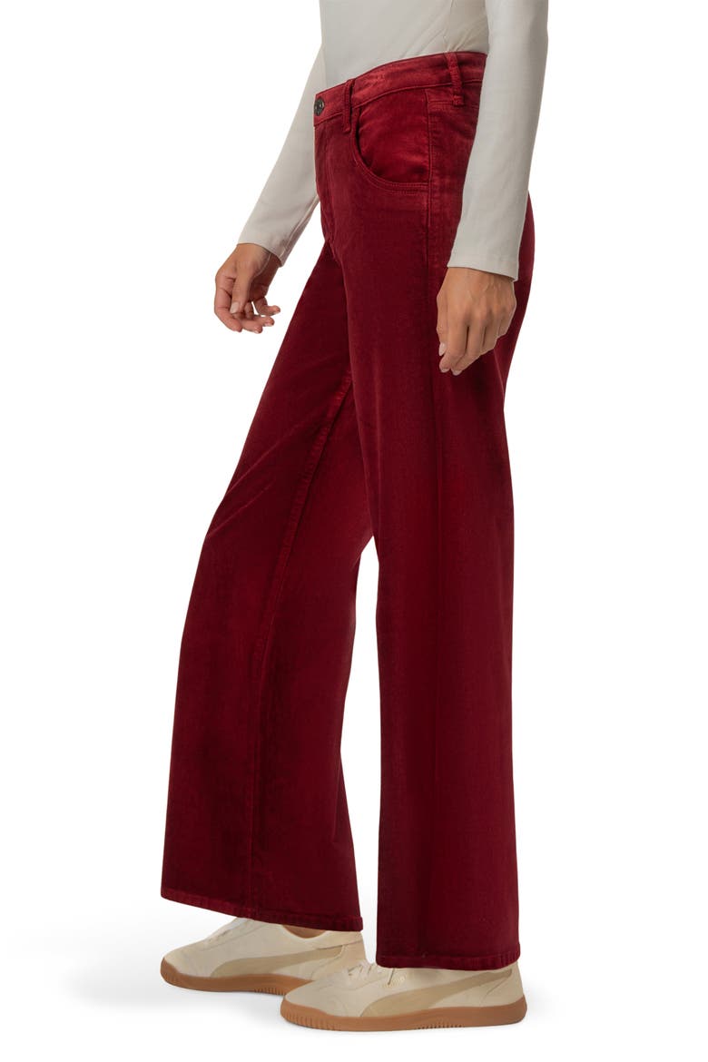 High Waist Straight Leg Velveteen Jeans, Alternate, color, CRANBERRY
