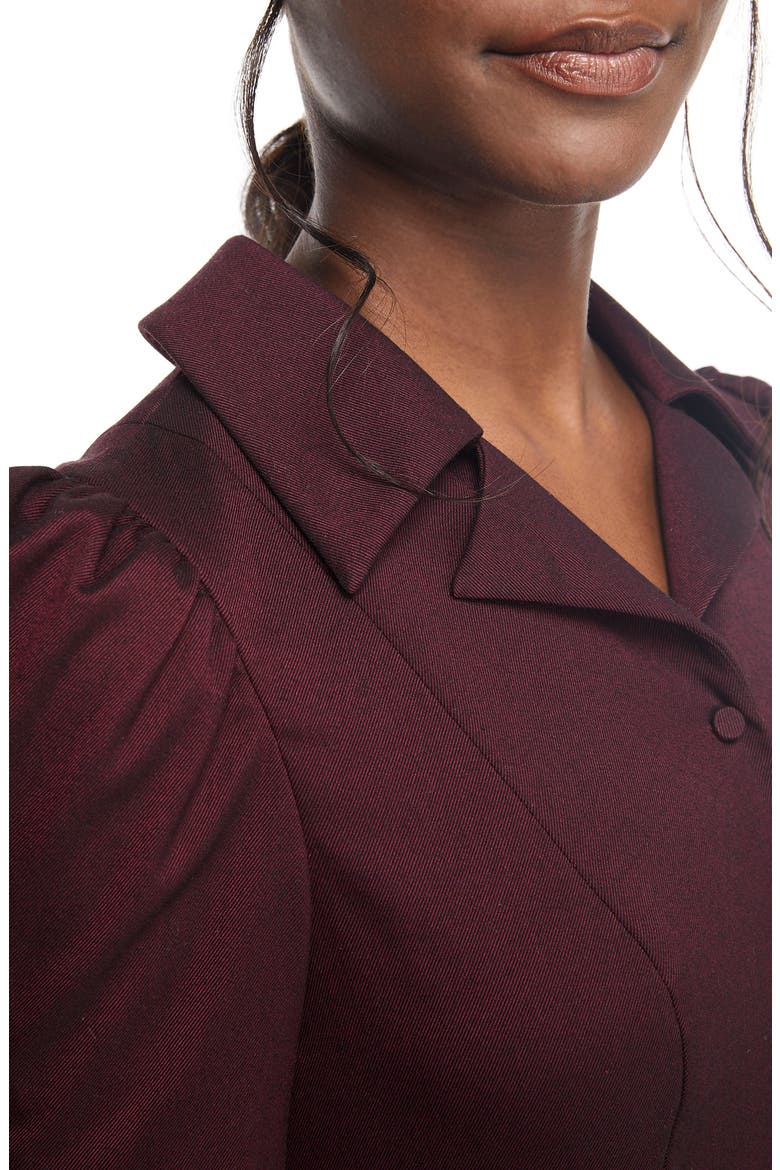 Nina Twill Fit & Flare Dress (Nordstrom Exclusive), Alternate, color, BERRY