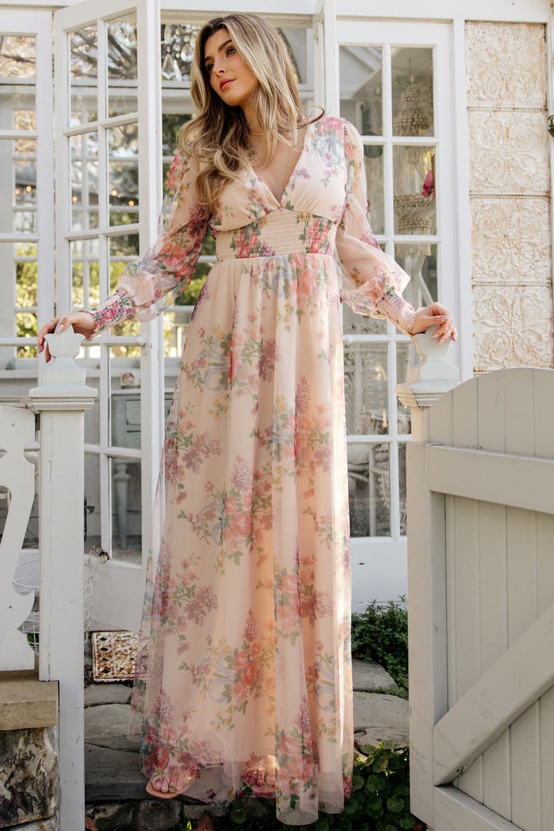 Layla Tulle Maxi Dress, Alternate, color, Romantic Floral