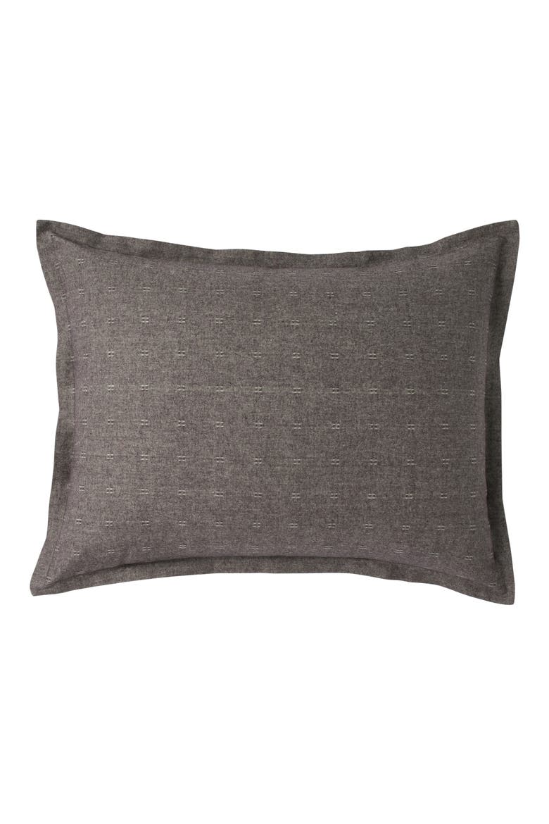 Pure Flannel Sham, Main, color, CHARCOAL