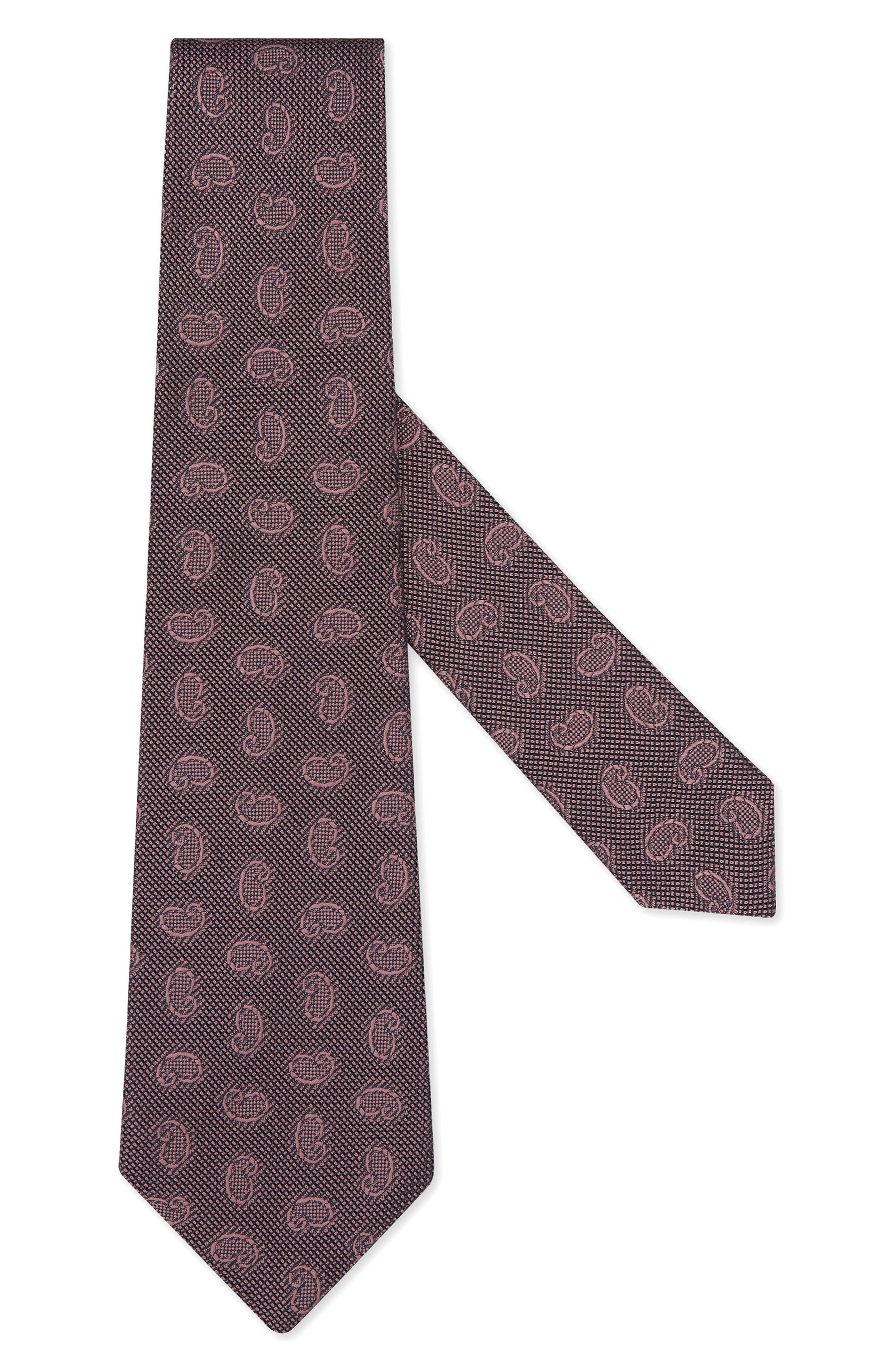 ZEGNA TIES Paisley Silk Tie in Pink 
