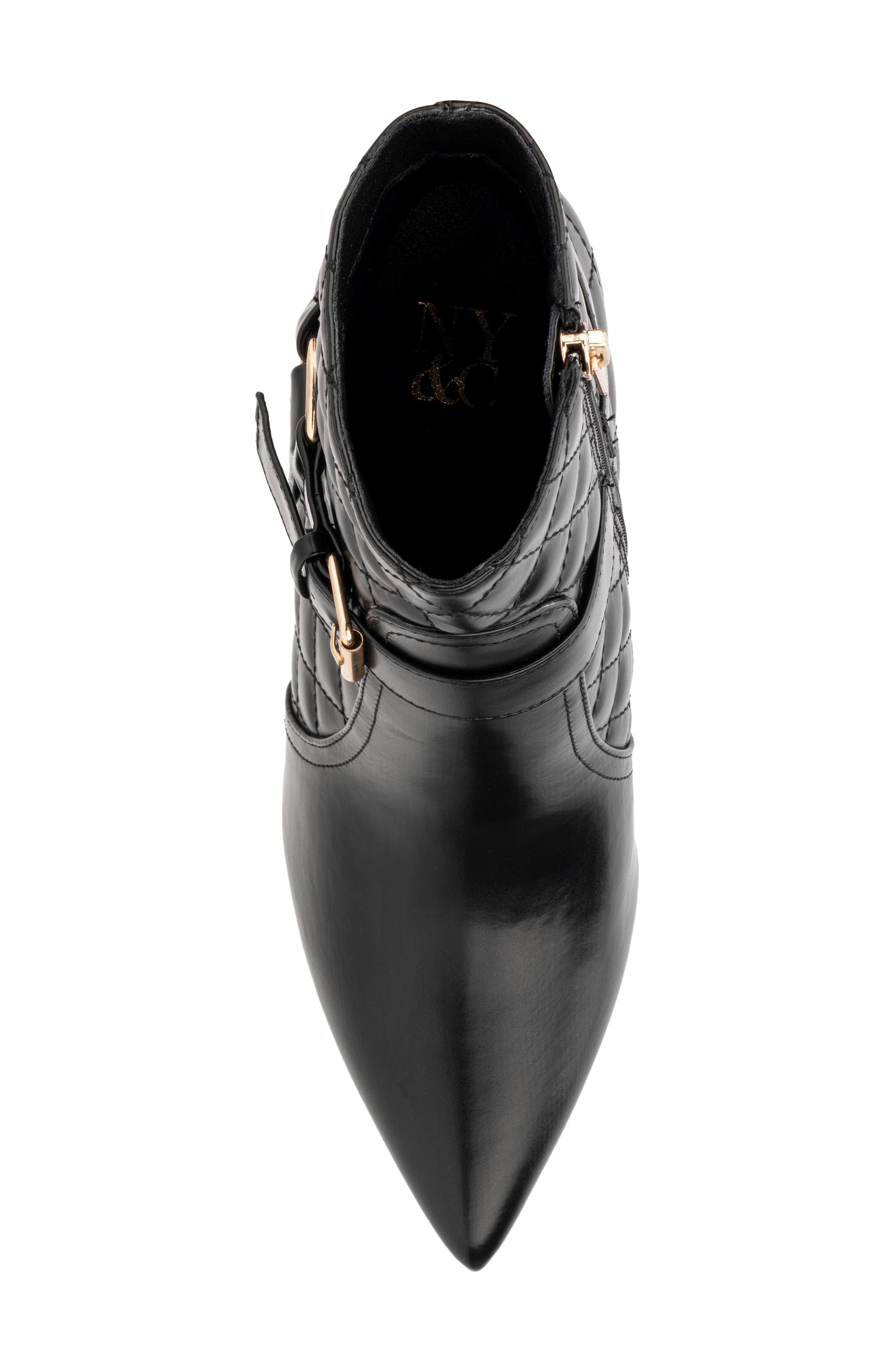 NEW YORK AND COMPANY Magdalena Quilted Bootie, Alternate, color, Black