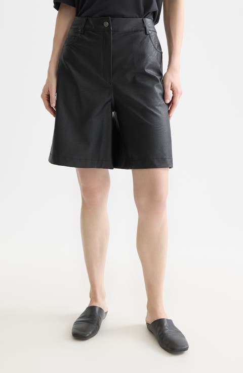 High Waist Faux Leather Shorts