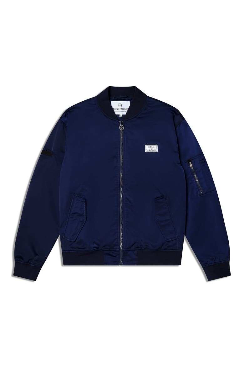 Piano Bomber Jacket, Alternate, color, MARITIME BLUE