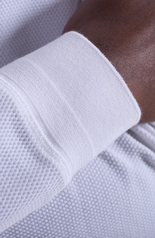 Bugatchi Textured Piqué Hoodie In White