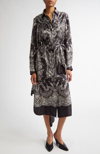 Zimmermann Locket Print Belted Silk Shirtdress | Nordstrom