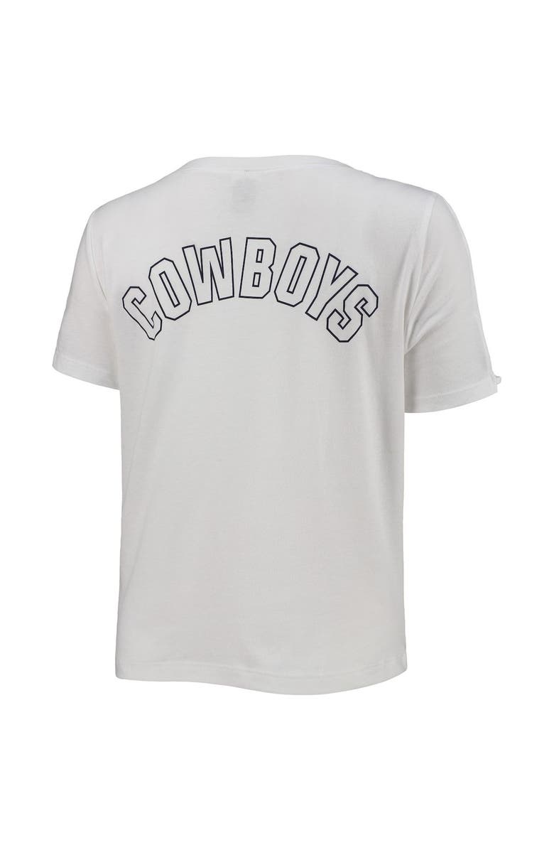 PINK BY VICTORIAS SECRET Women's PINK by Victoria's Secret White Dallas Cowboys Strappy Sequin Perfect V-Neck T-Shirt, Alternate, color, 