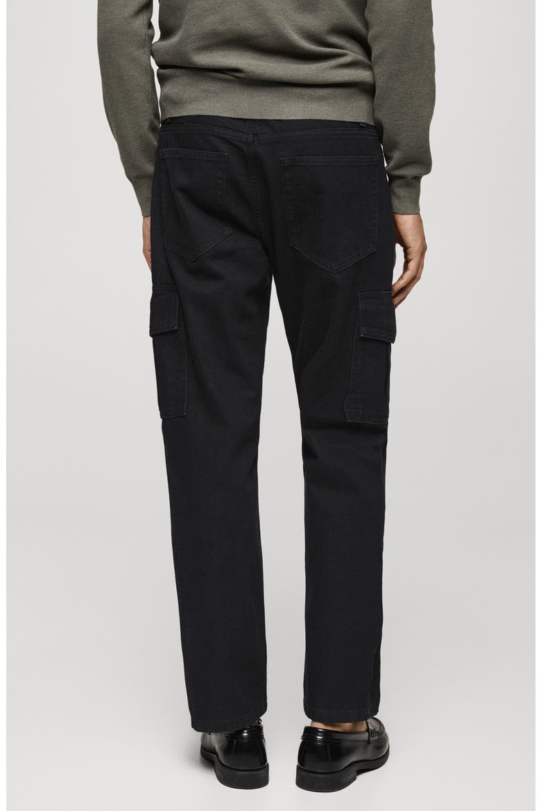 Regular Fit Cargo Jeans, Alternate, color, BLACK DENIM