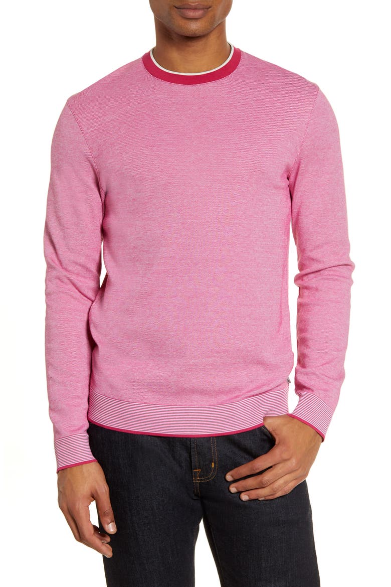 Carriage Slim Fit Sweater, Main, color, DEEP PINK