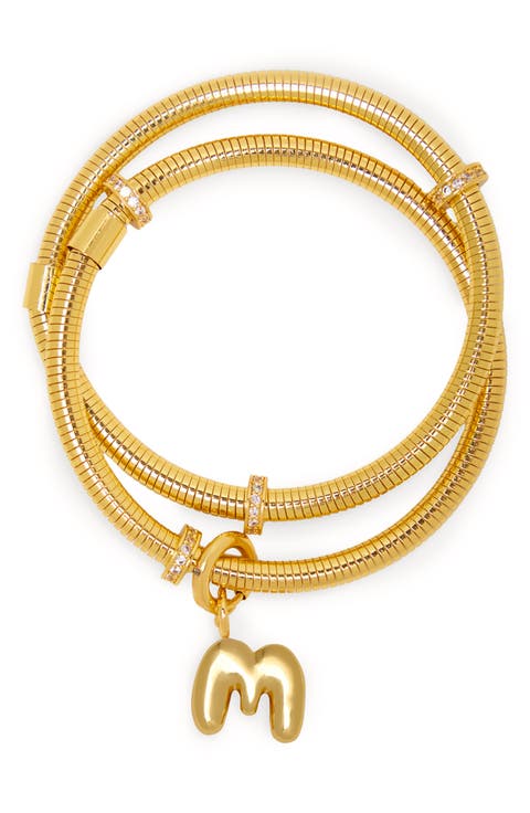 Bubble Charm Initial Bracelet
