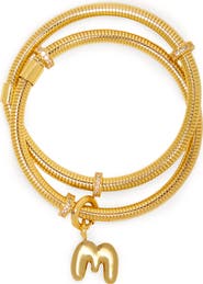 SAACHI Bubble Charm Initial Bracelet