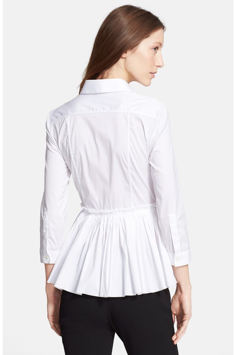 Poplin Peplum Shirt, Alternate, color, WHITE