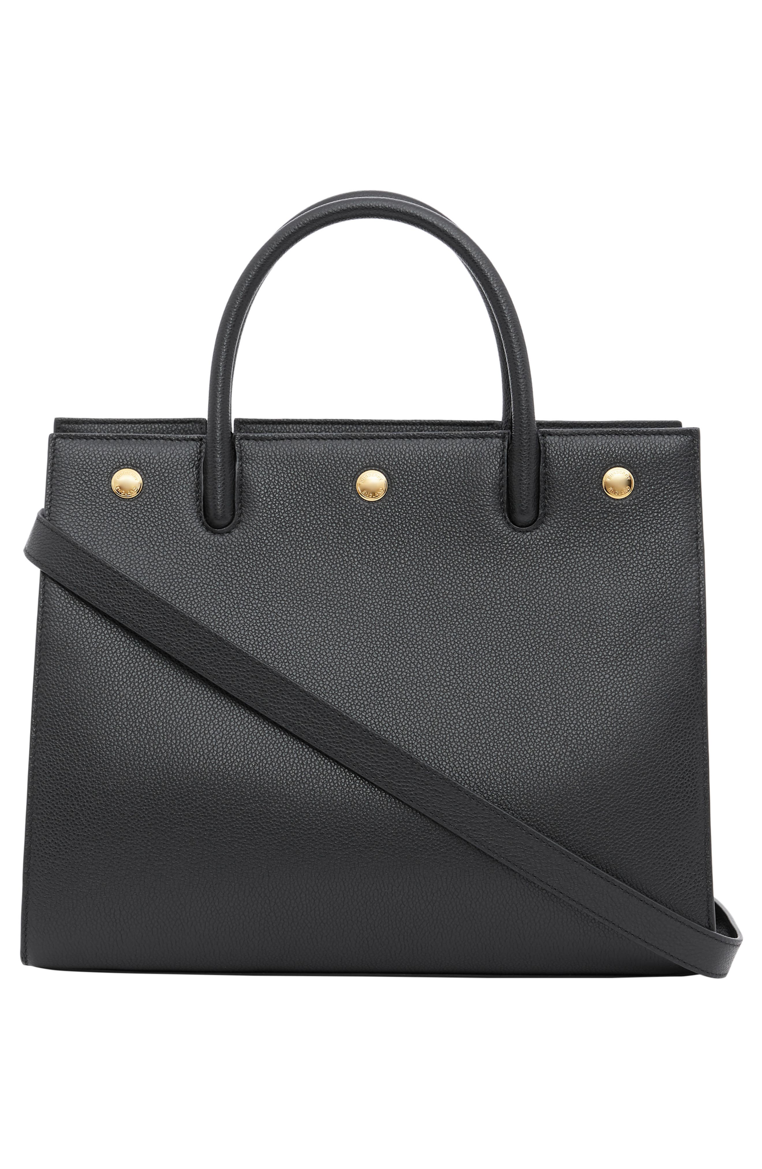 Burberry Small Title Two-Handle Leather Bag, Alternate, color, 