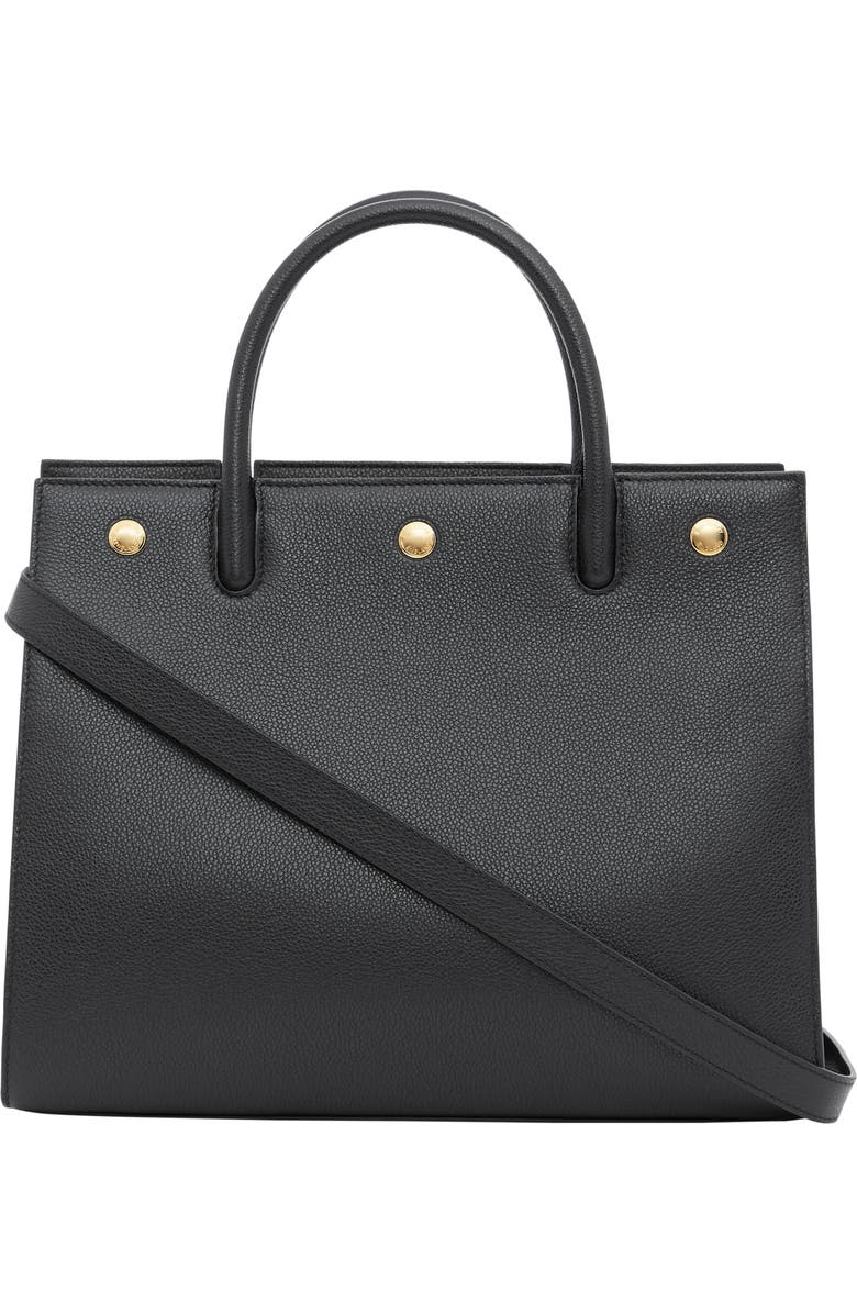 Burberry Small Title Two-Handle Leather Bag, Alternate, color,