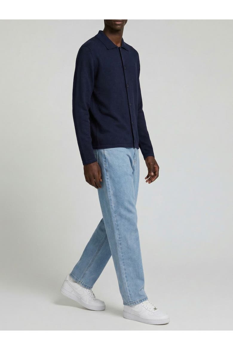 Milano Knit Button Front Cardigan, Alternate, color, Navy