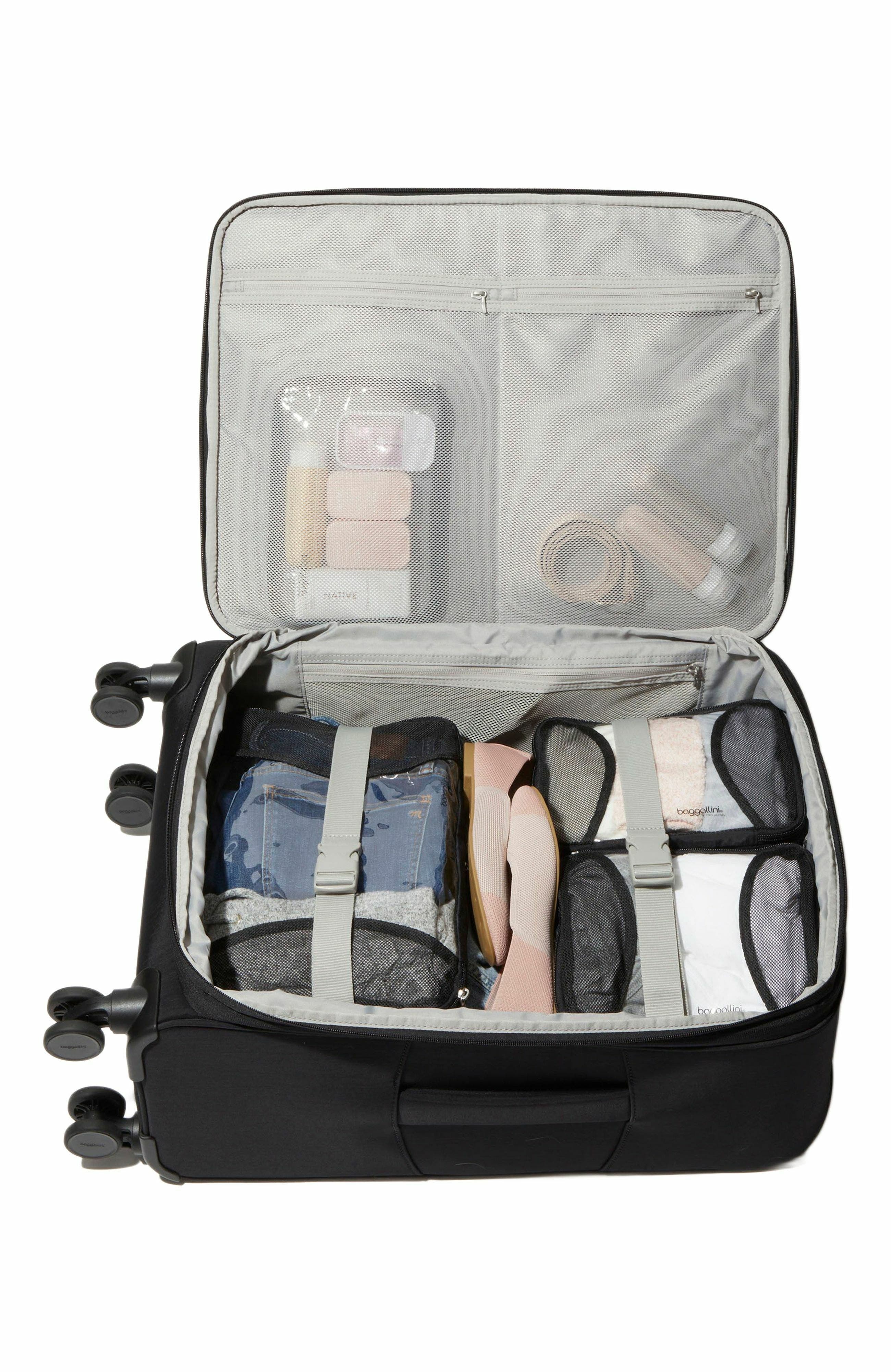 BAGGALLINI 26 in. Large Checked Luggage with Expansion, Alternate, color, Black