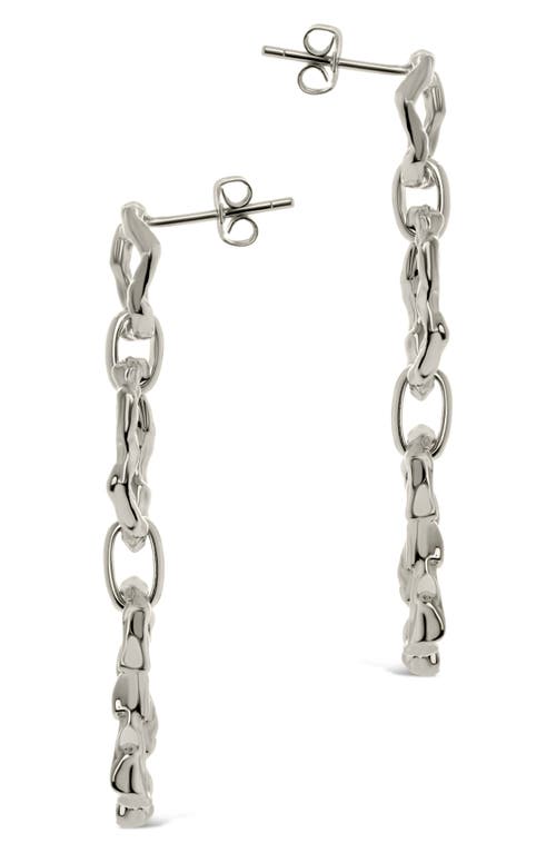 Sterling Forever Ira Molten Metal Linked Drop Earrings In Gray