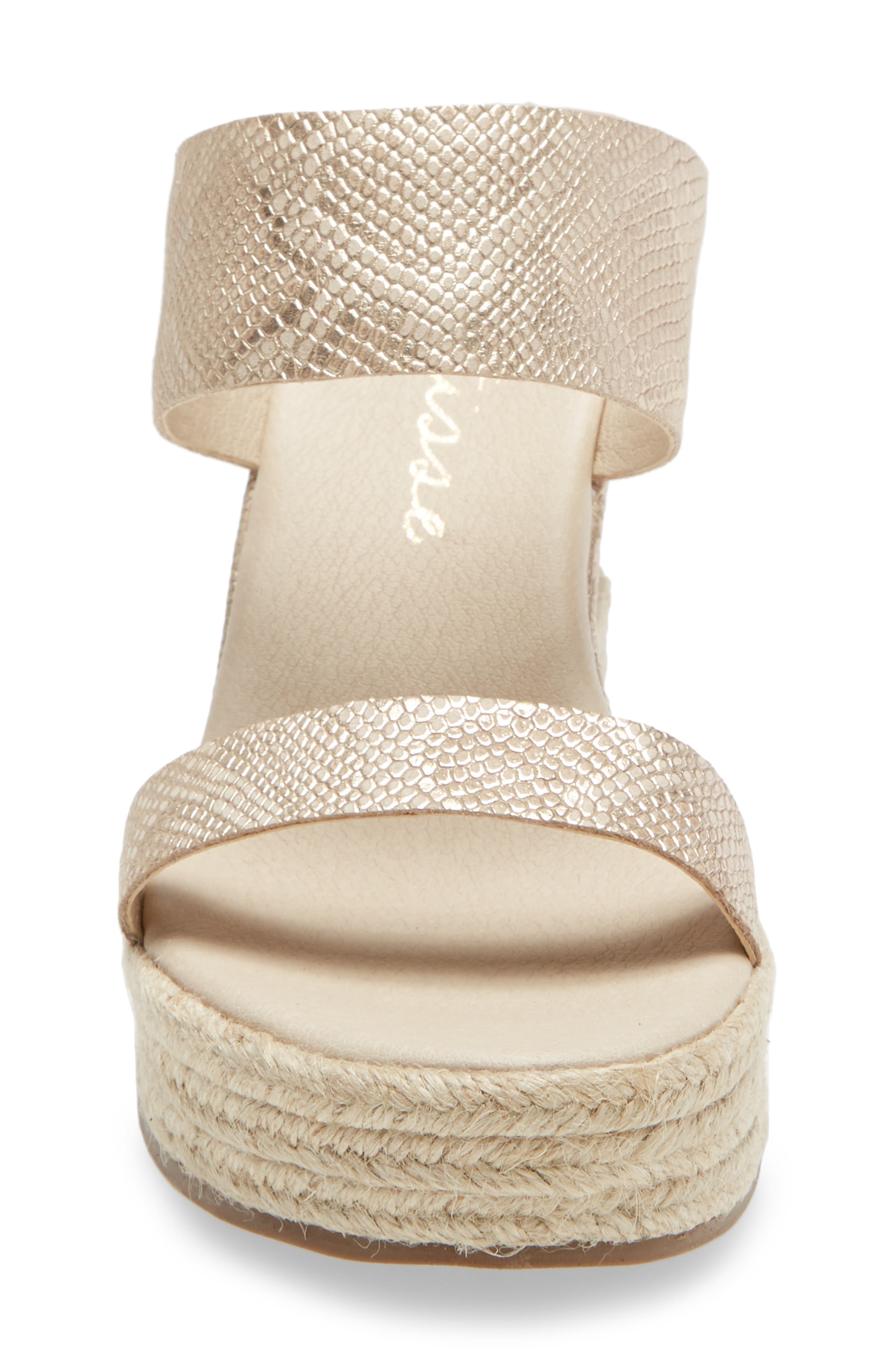 Flora Wedge Slide Sandal, Alternate, color, GOLD SNAKE PRINT