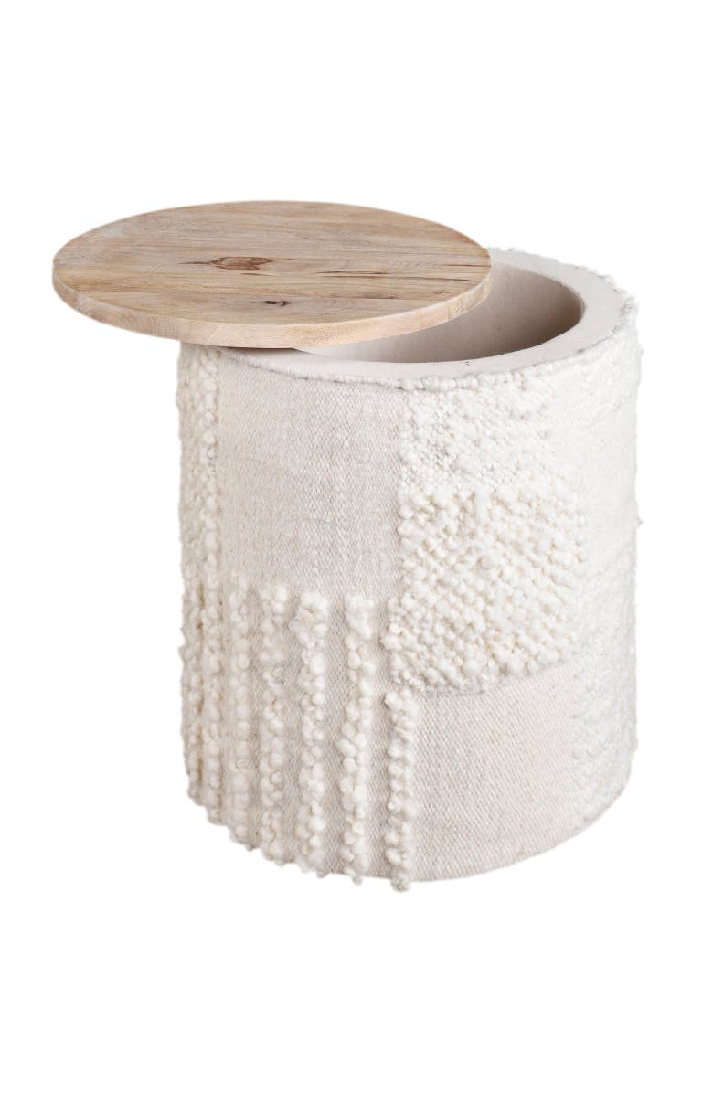 Anaya Boucle Patchwork Storage Side Table, Main, color, 