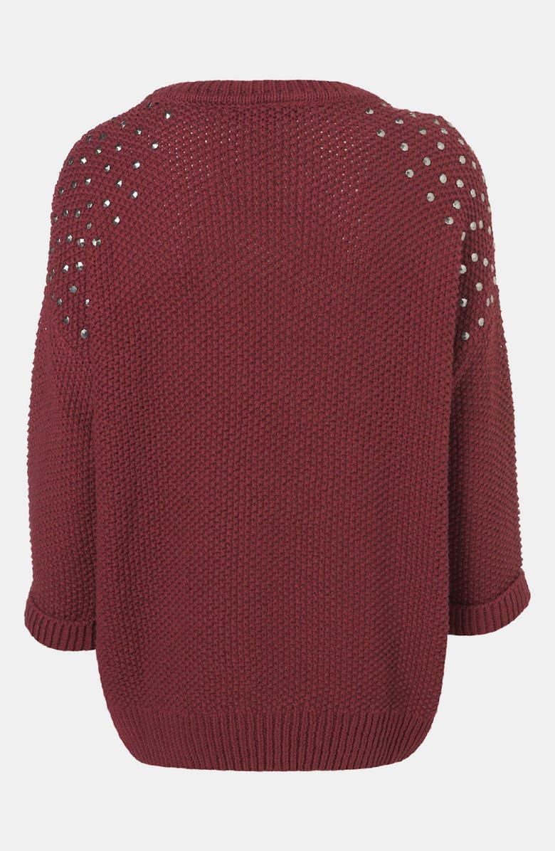 Topshop Studded Shoulder Sweater, Alternate, color, 