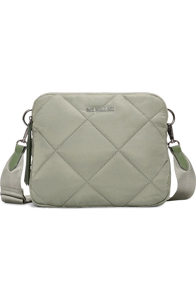 MZ Wallace Madison Quilted Nylon Crossbody Bag, Main, color, Agave Green