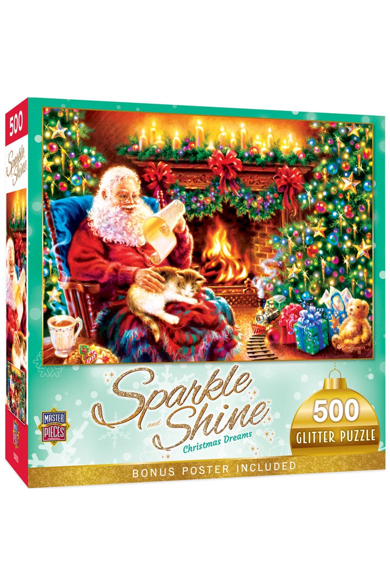 Christmas Dreams 500pc Glitter Puzzle, Main, color, Multicolor