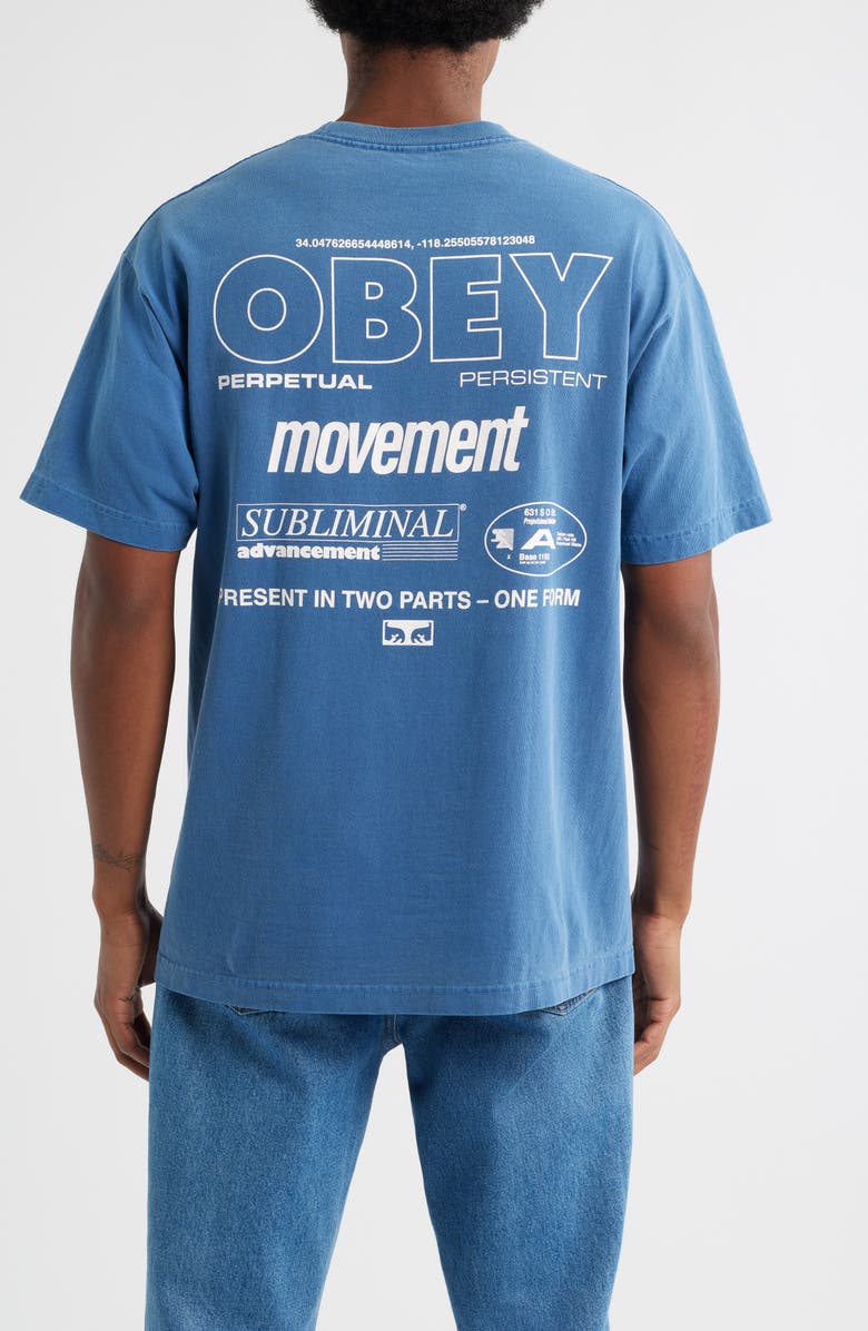 Obey Persistent Movement Graphic T-Shirt, Alternate, color, Pigment Dark Denim