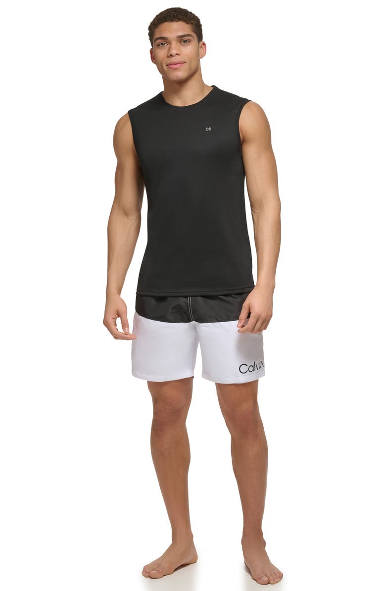 Calvin Klein Sleeveless UPF 40+ Rashguard, Alternate, color, Black