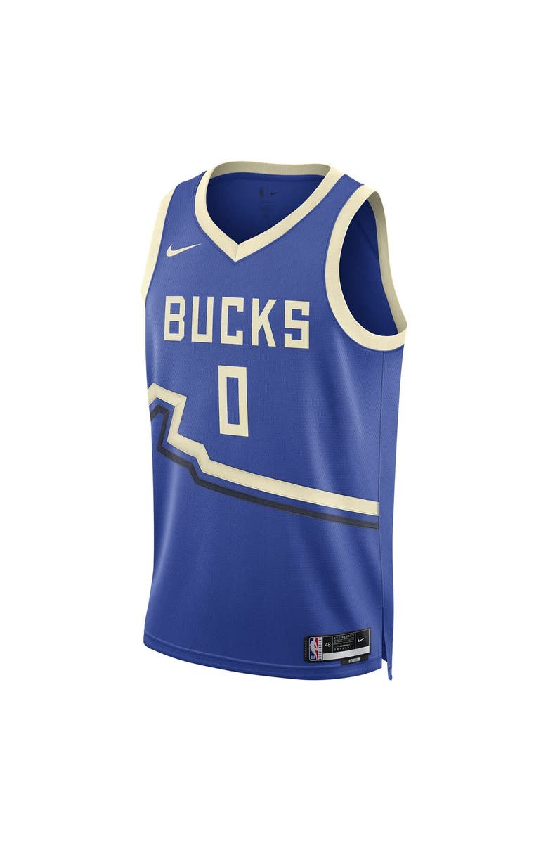 Nike Unisex Nike Damian Lillard Royal Milwaukee Bucks 2024/25 Swingman Player Jersey - City Edition, Alternate, color, 